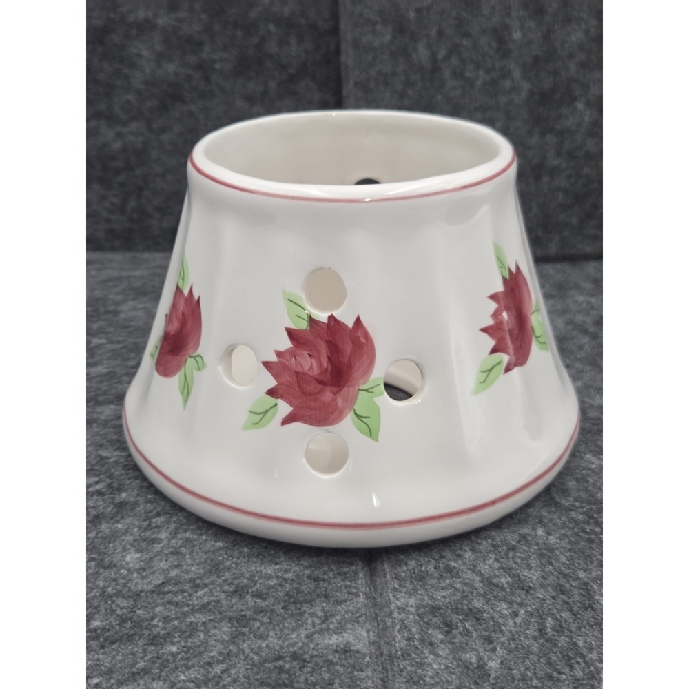 Levine Imports Ceramic Large Jar Candle Topper ROSE Cottage Core Candle Shade